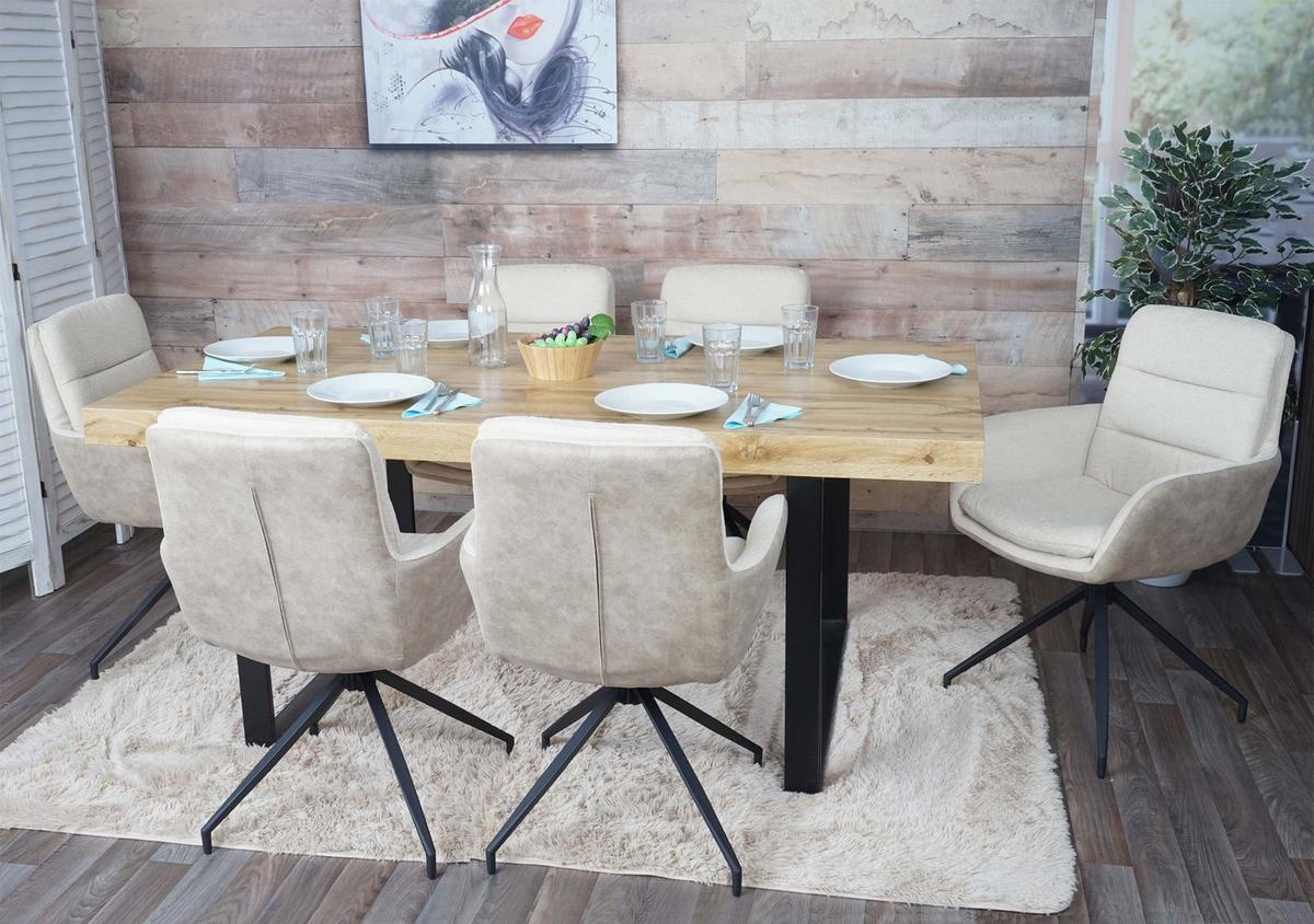 ESSZIMMERSTUHL Cremeweiß - Beige/Weiß, Textil (60/89/54cm) - MCW