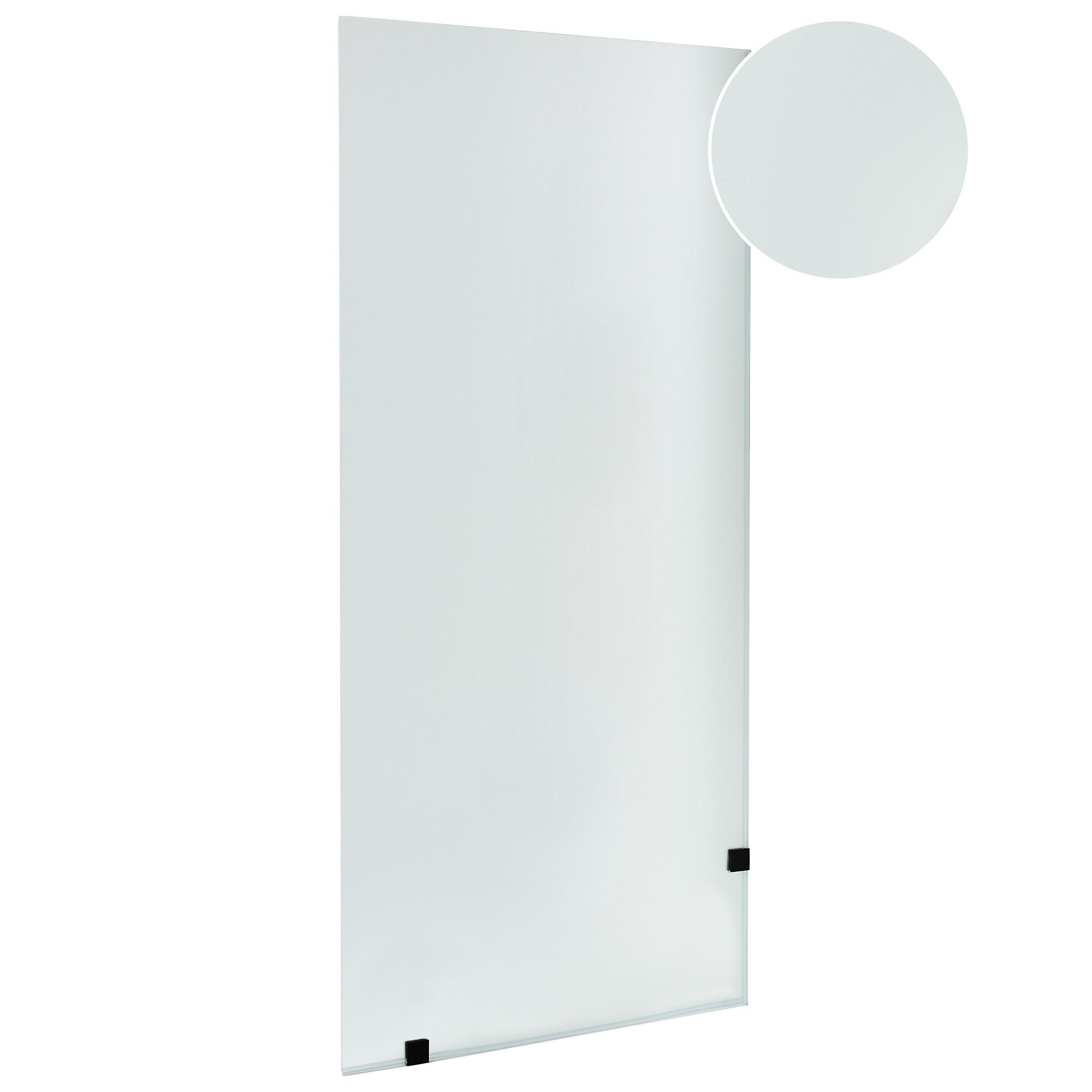DUSCHWAND 90/195 cm Transparent Icalma - Transparent/Schwarz, Glas (90/195cm) - Beliani