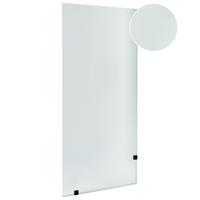 DUSCHWAND 90/195 cm Transparent Icalma - Transparent/Schwarz, Glas (90/195cm) - Beliani