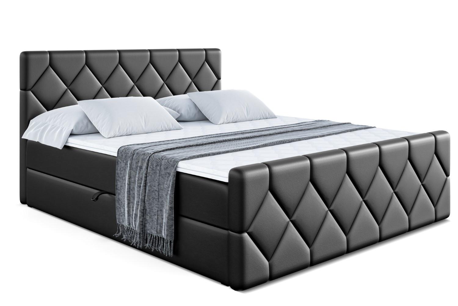 BOXBETT CATOR-Z - 140x200 cm - H3 - Schwarz Hochglanz - Schwarz Hochglanz, Holzwerkstoff (140/200cm) - ALTDECOR