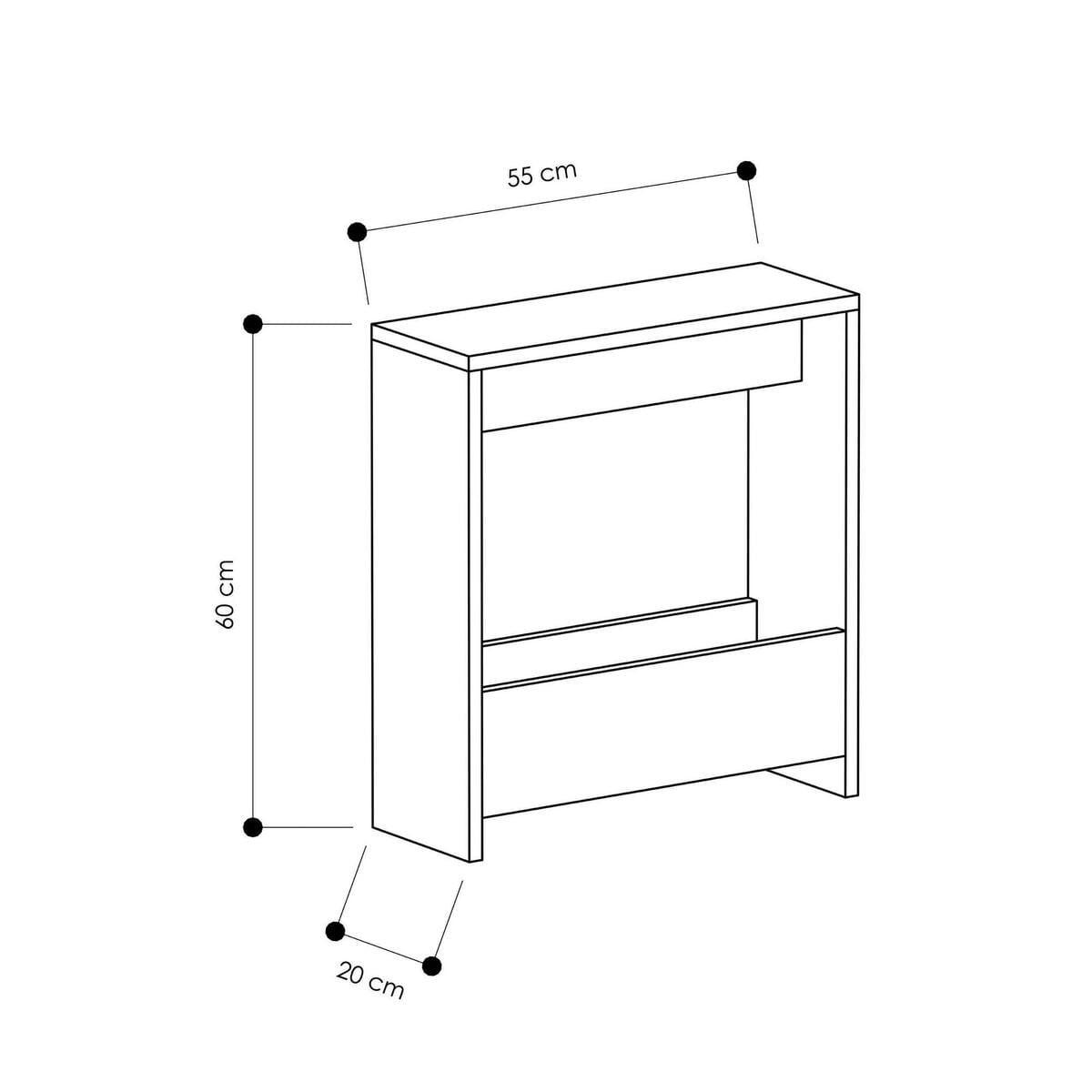 BEISTELLTISCH mit Stauraum 55/20/60 cm - Eichefarben, Holzwerkstoff (17/20/60cm) - Calicosy