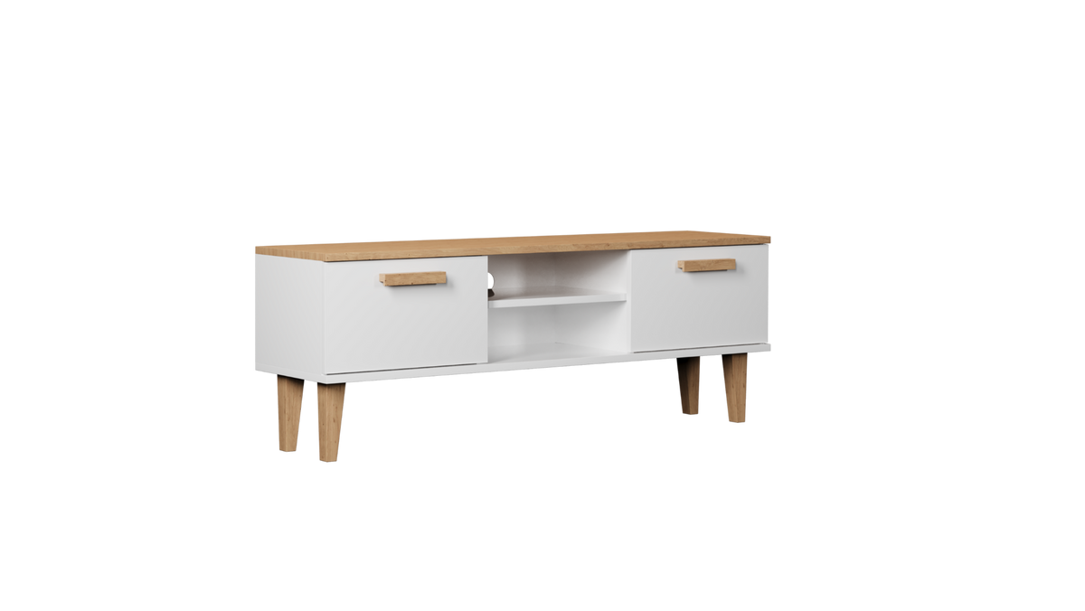 LOWBOARD Denver Weiß 120/47,2/35 cm - Weiß, Holzwerkstoff (120/47/35cm) - RAUMHIRSCH FURNITURE