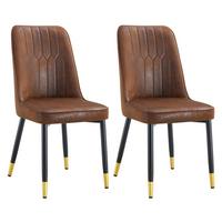 ESSZIMMERSTUHL 2er set stoff tech gepolstert metallbeine - Braun, Textil (43/89/41.5cm) - Urban Meuble