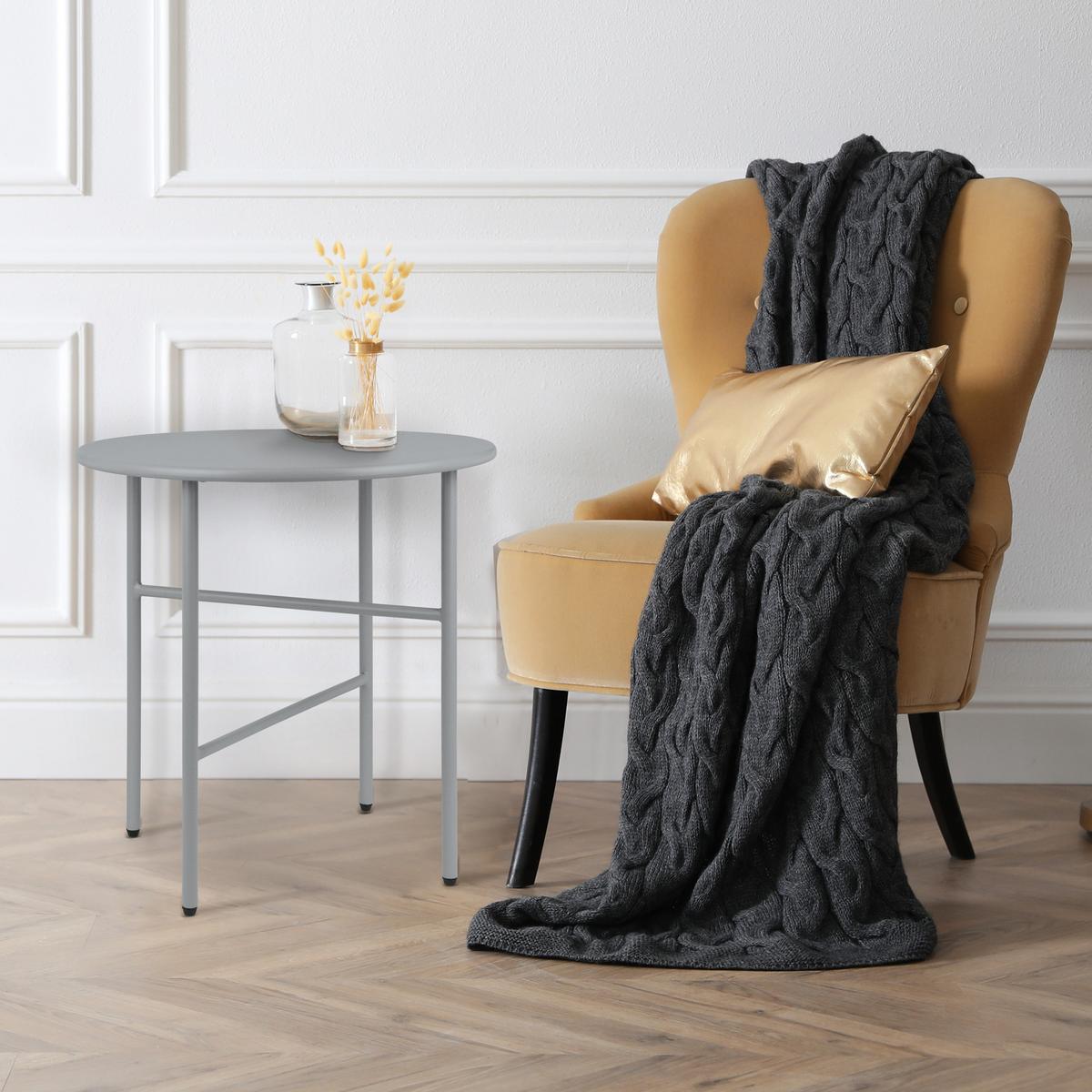 BEISTELLTISCH Finn Ø 44/46 cm Grau - Grau, Metall (44/44/46cm) - BoMoe