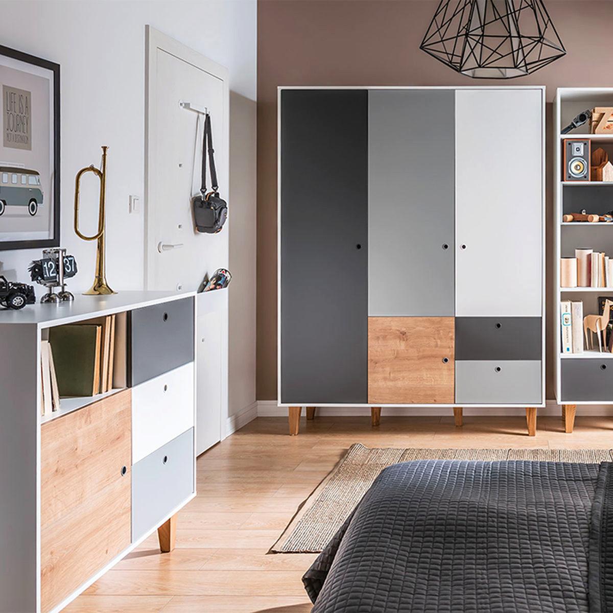SCHRANK 3 Türen Holz - Braun, Holzwerkstoff (153/201.5/55cm) - Petits-meubles