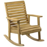 SCHAUKELSTUHL mit Armlehne, bis 130 kg, 64 x 86 x 85 cm, Tannenholz, Hellbraun - Braun, Holz (86/85/64cm) - Outsunny