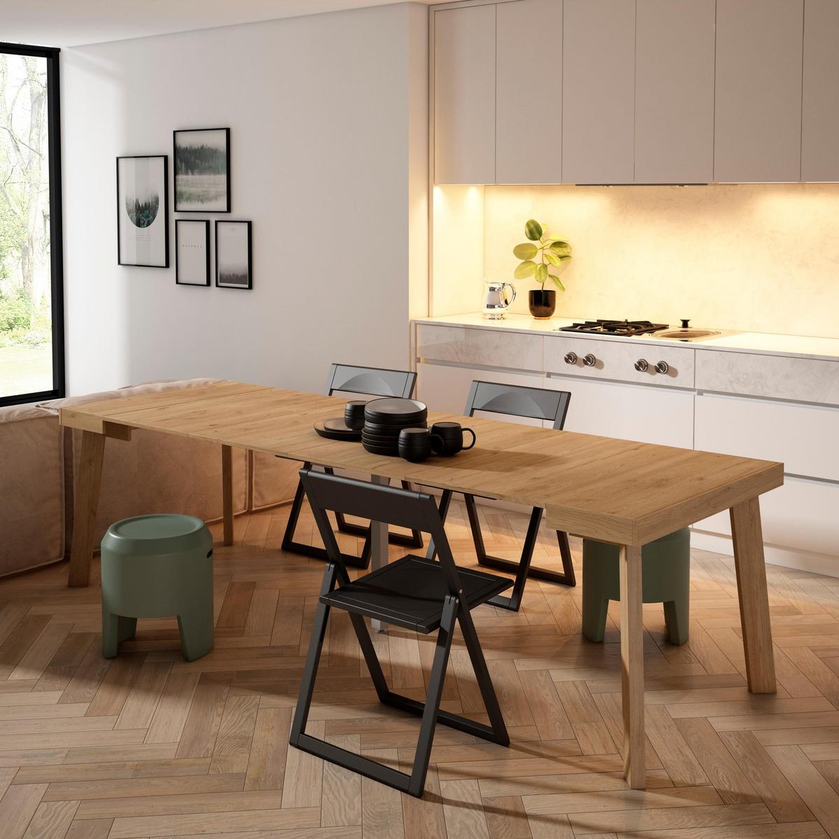 ESSTISCH ausziehbar 58 bis 262cm, für 12 Gäste, eiche, 58/90/73cm - Eichefarben, Holzwerkstoff (90/262/73cm) - Skraut Home