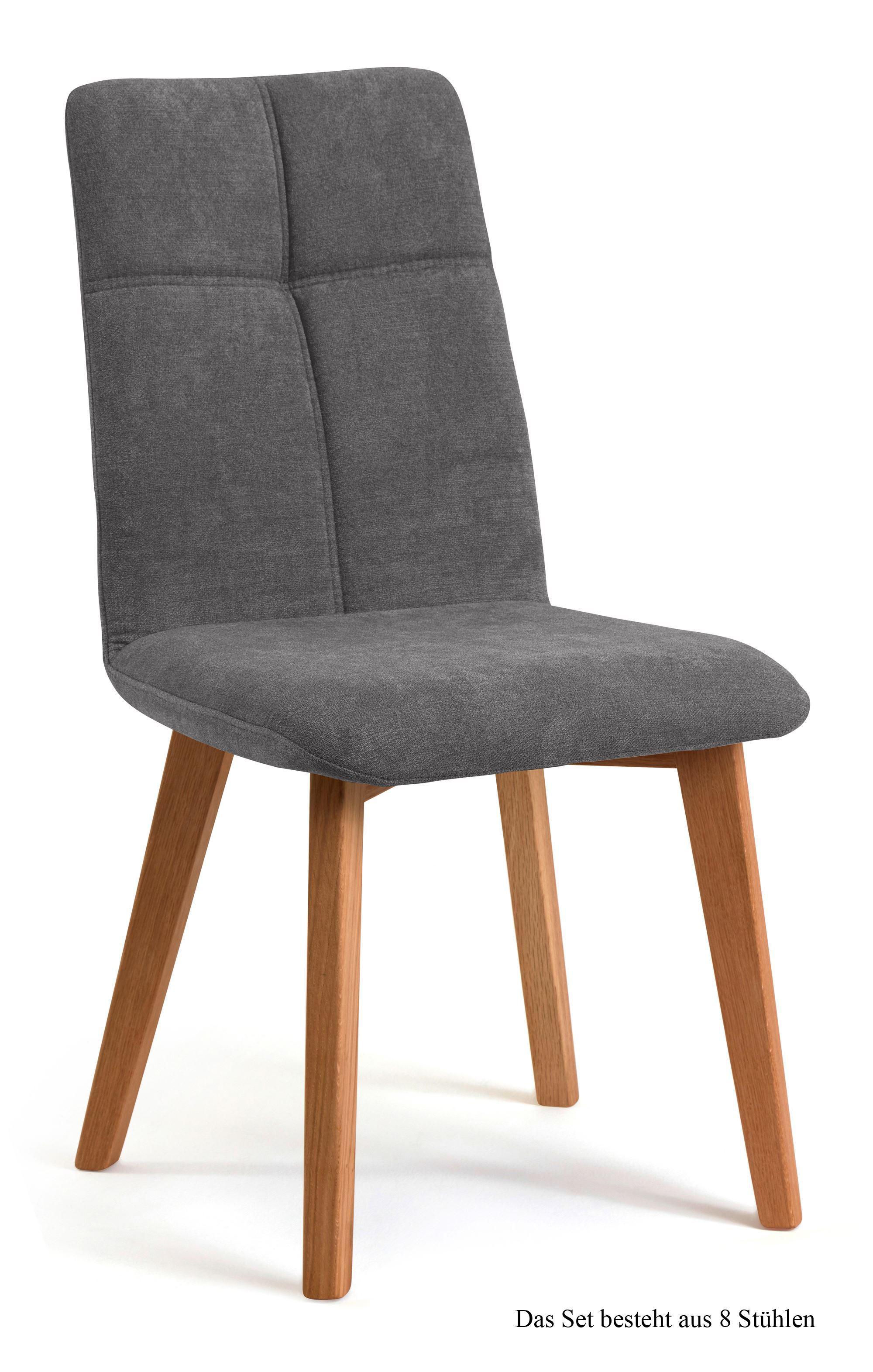 ESSZIMMERSTUHL (8er-Set) Dillian 47x92x60 Eiche geölt/Grau - Eichefarben/Grau, Kunststoff (60/92/47cm) - 58aufmkessel