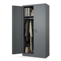 SOZIALRAUMSCHRANK aus Stahl Metallschrank für Büro Stahlschrank für Dokumente Akten Anthrazit 90x45x185cm - Anthrazit, Metall (90/185/45cm) - Muralo