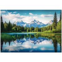 FOTOTAPETE 3D Effekt Berge Landschaft 200x140 - Multicolor, Papier (200/140cm) - Wallarena