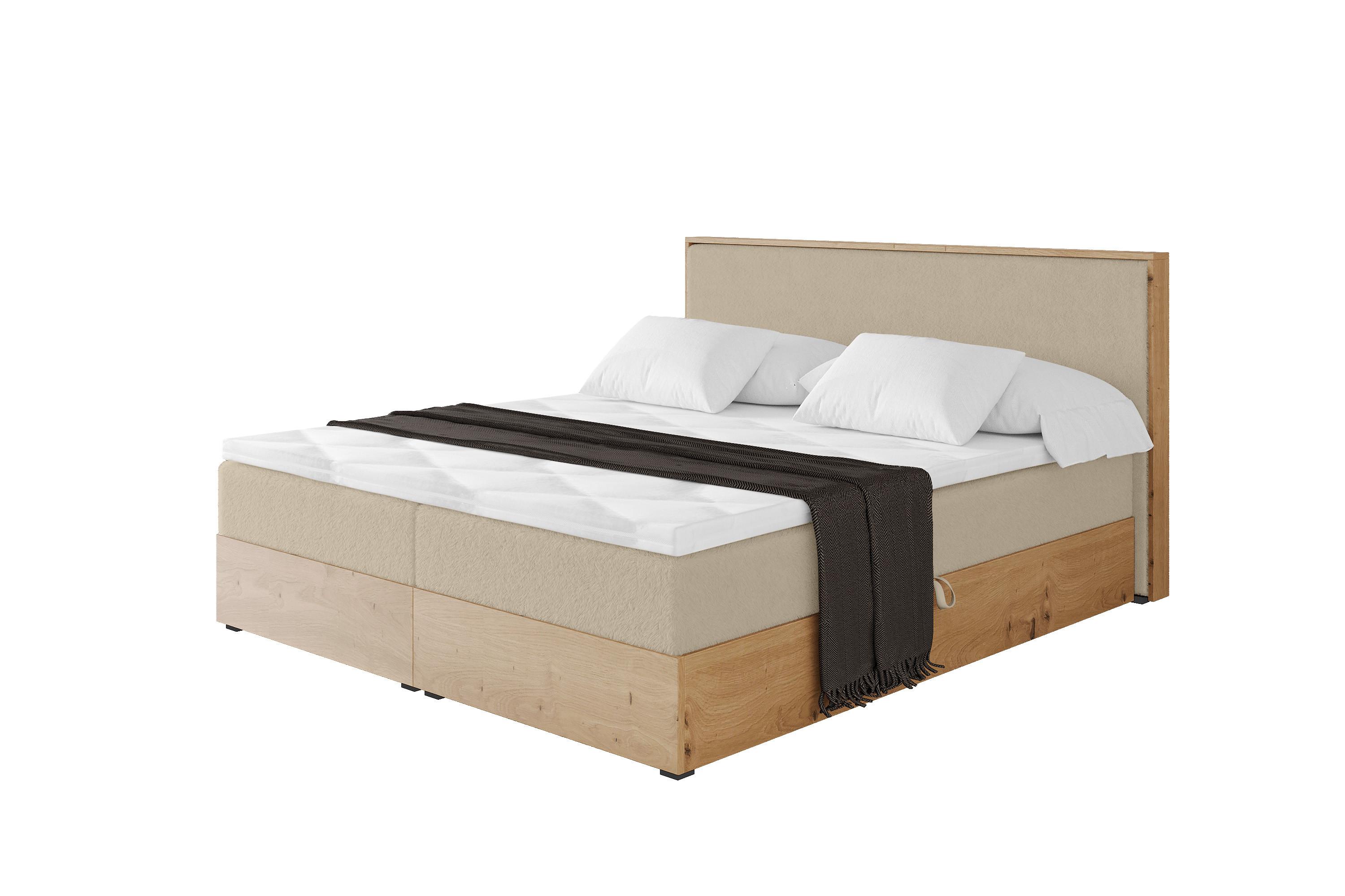 BOXBETT LOLLI9 - 120x200 - H4 Creme - Champagner, Holzwerkstoff (120/200cm) - ALTDECOR