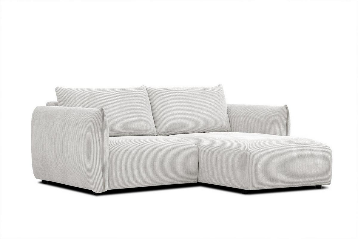 ECKSOFA TAUER 3-Sitzer, weiß - Schwarz/Weiß, Holzwerkstoff/Kunststoff (206/173cm) - Wozimo