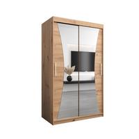SCHWEBETÜRENSCHRANK 200/120/62 2-türig - Silberfarben/Eiche Artisan, Holz/Kunststoff (120/200/62cm) - MÖBEL KRYSPOL