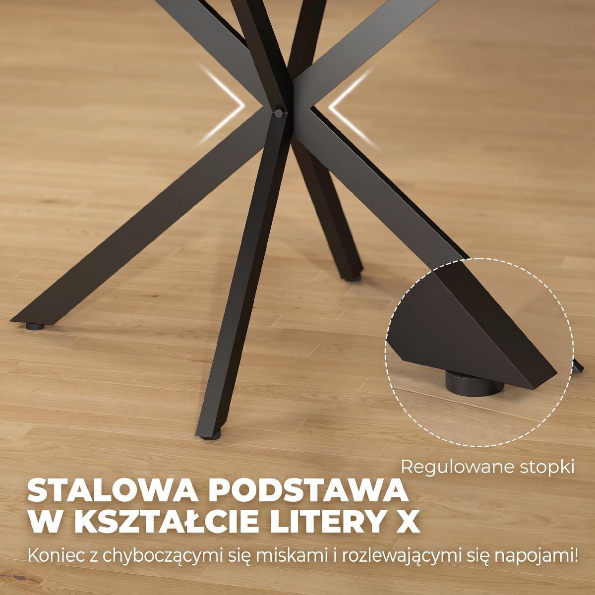 AUSZIEHBARER-ESSTISCH MDF Stahl Braun - Schwarz/Braun, Holzwerkstoff/Metall (135/100/75cm) - HOMCOM