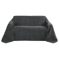TAGESDECKE Romantica Wildleder Optik 210/280 cm Anthrazit - Anthrazit, Textil (210/280cm) - Beautissu 