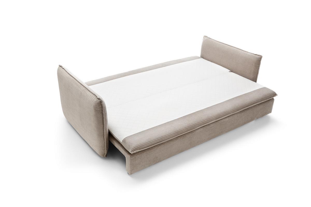 BETTSOFA SCORZA Beige Velours-Stoff mit Schlaffunktion - Beige, Textil (103/82/229cm) - MASSENO