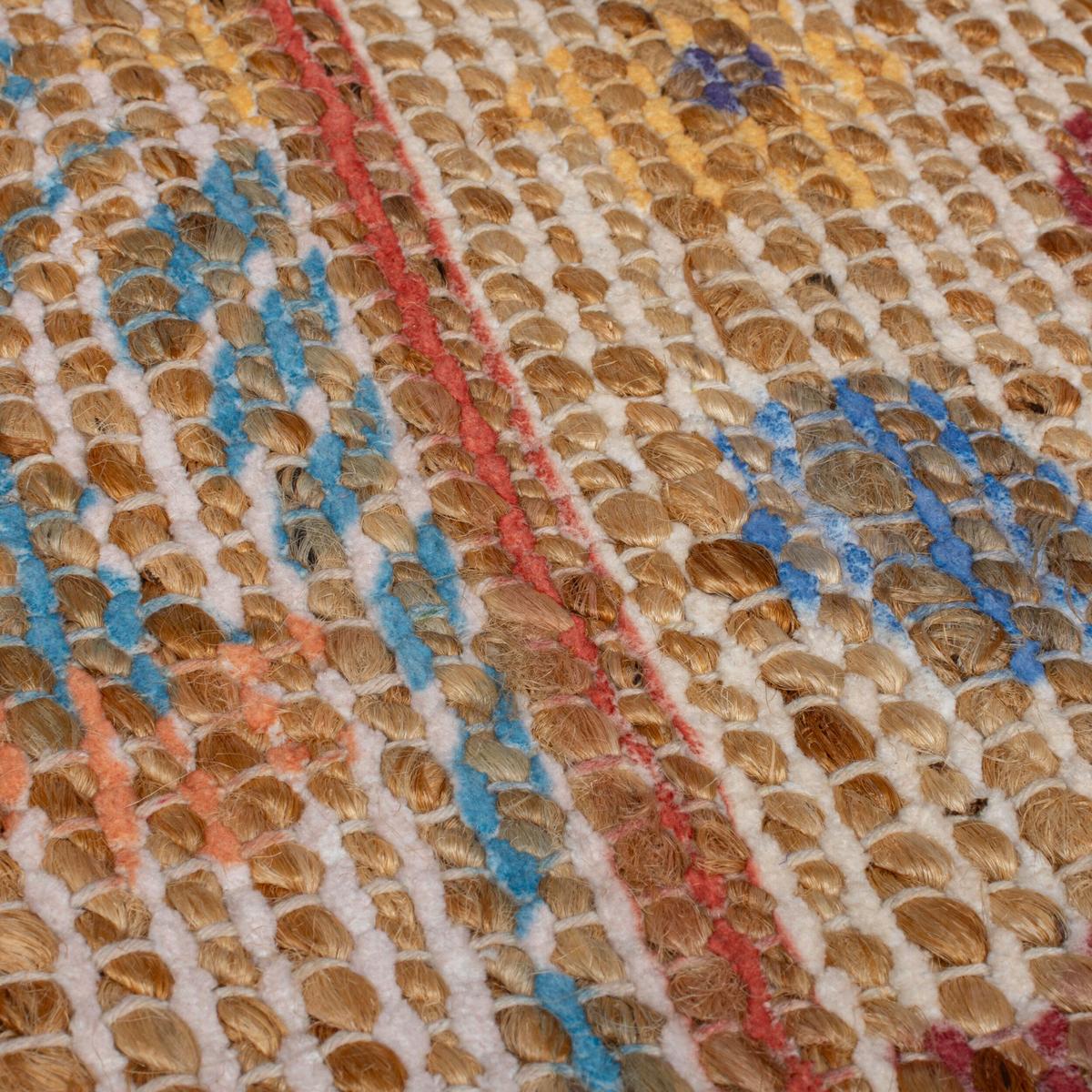 JUTETEPPICH handgewebt AVILL, im Boho-Stil, Natur-Blau, 200 x 290 cm - Beige, Textil (290/200cm) - KADIMA DESIGN
