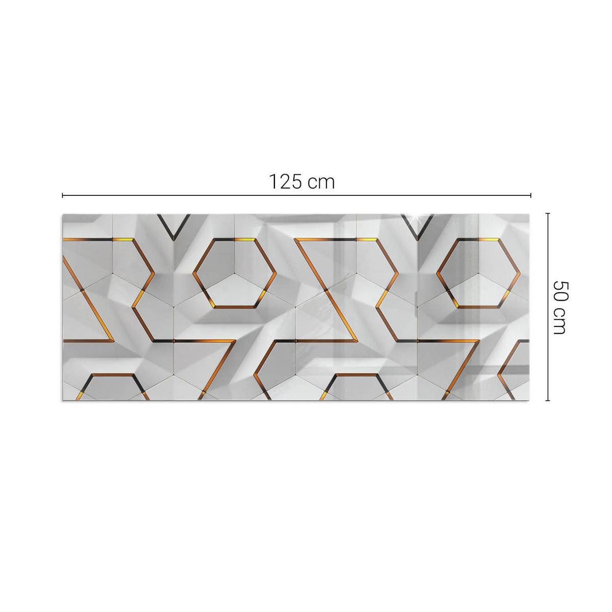GLASPLATTE für Kamin 125x50 cm - Weiß, Glas (125/50/0.4cm) - TULUP