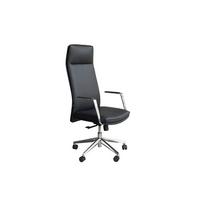 BÜROSTUHL GIO Schwarz Kunstleder Drehbar (360°) - Silberfarben/Schwarz, Textil/Metall (140/200cm) - KAWOLA