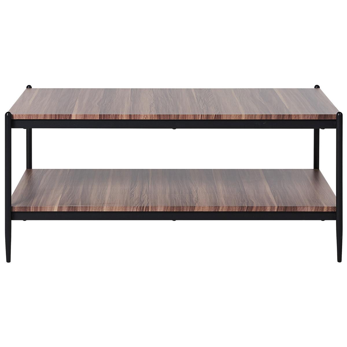 COUCHTISCH dunkler Holzfarbton/schwarz rechteckig Avoca - Dunkelbraun/Schwarz, Holzwerkstoff (52/100/45cm) - Beliani