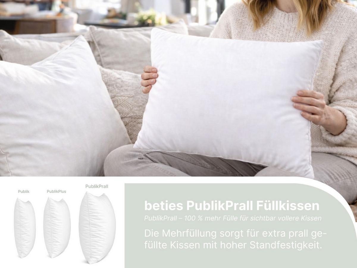 FEDERKISSEN PublikPrall 80/80 cm - Beige/Creme, Naturmaterialien/Textil (80/80cm) - beties Heimtextil