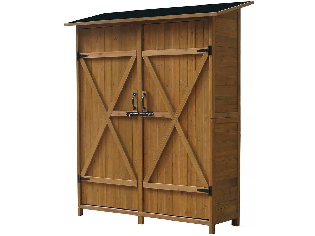 GARTENSCHRANK - GARTENTRUHE espacio Braun - Braun, Holz (49/162/140cm) - Habitat Garten