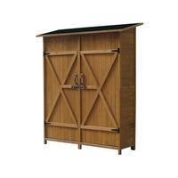 GARTENSCHRANK - GARTENTRUHE espacio Braun - Braun, Holz (49/162/140cm) - Habitat Garten