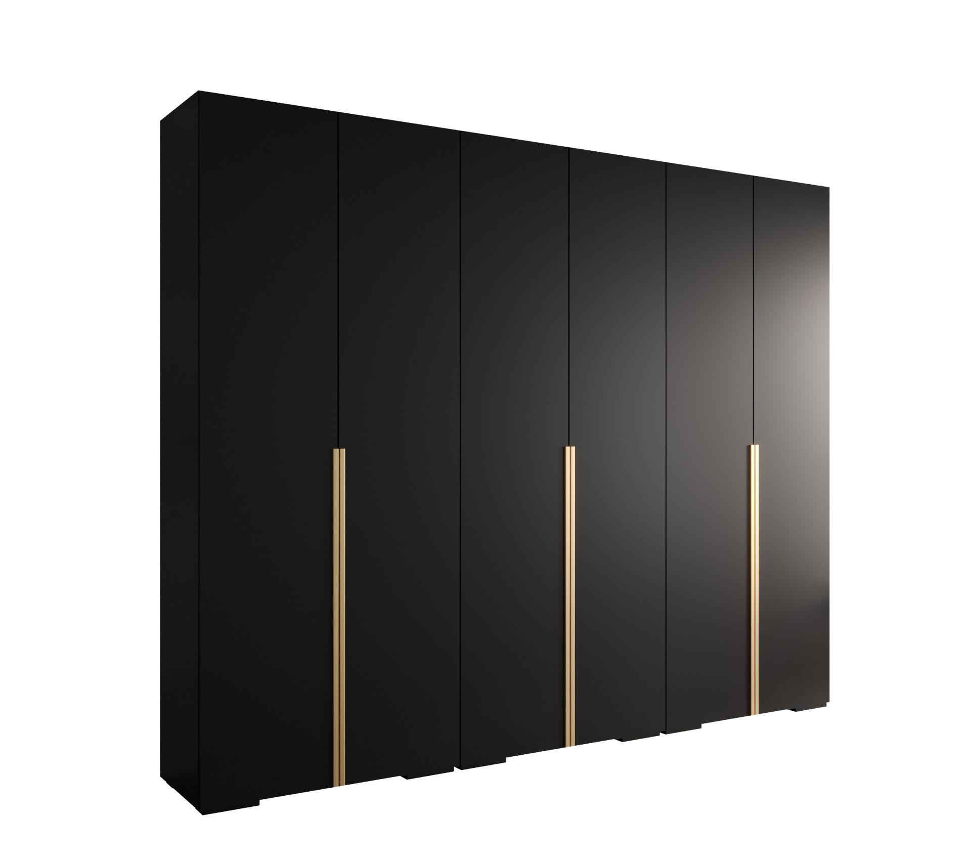 DREHTÜRENSCHRANK 236.7/300/47 6-türig - Goldfarben/Schwarz, Holz/Metall (300/236.7/47cm) - MÖBEL KRYSPOL