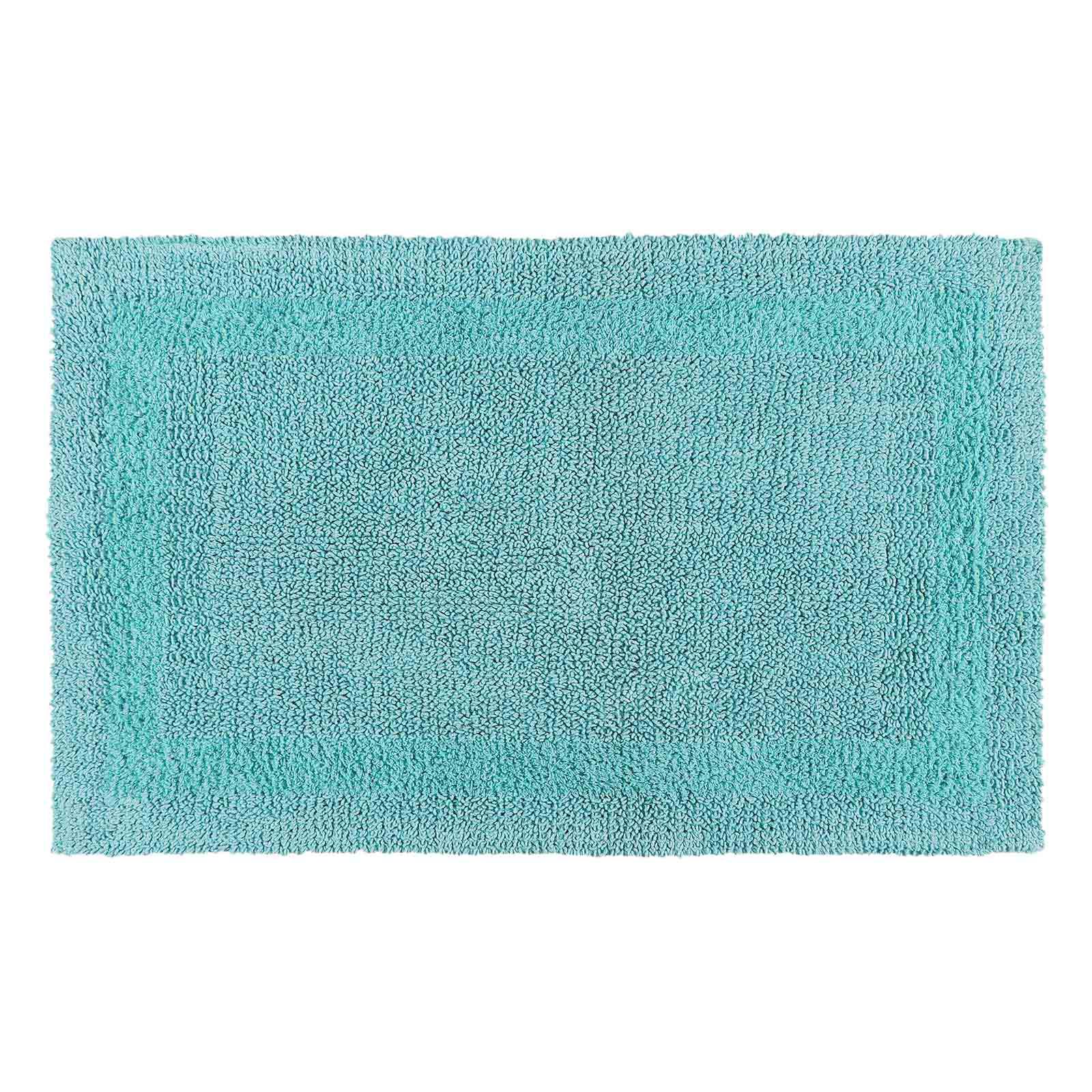 BADEMATTE 70/120 cm, 100% Baumwolle, wendbar - Hellblau, Textil (70/120cm) - Homescapes