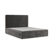 POLSTERBETT Hush mit Stauraum 120/200 cm Stahl im Lotta Stoff - Graphitfarben/Schwarz, Holz/Holzwerkstoff (120/200cm) - AltaBeds