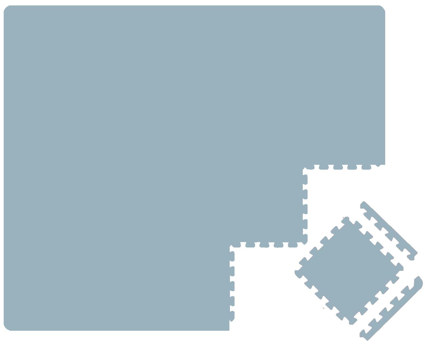SPIELMATTE mit Rand - 180/90/1 cm Puzzlematte Blau - Grau, Kunststoff (30/30cm) - Littletom