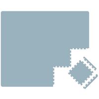SPIELMATTE mit Rand - 180/90/1 cm Puzzlematte Blau - Grau, Kunststoff (30/30cm) - Littletom