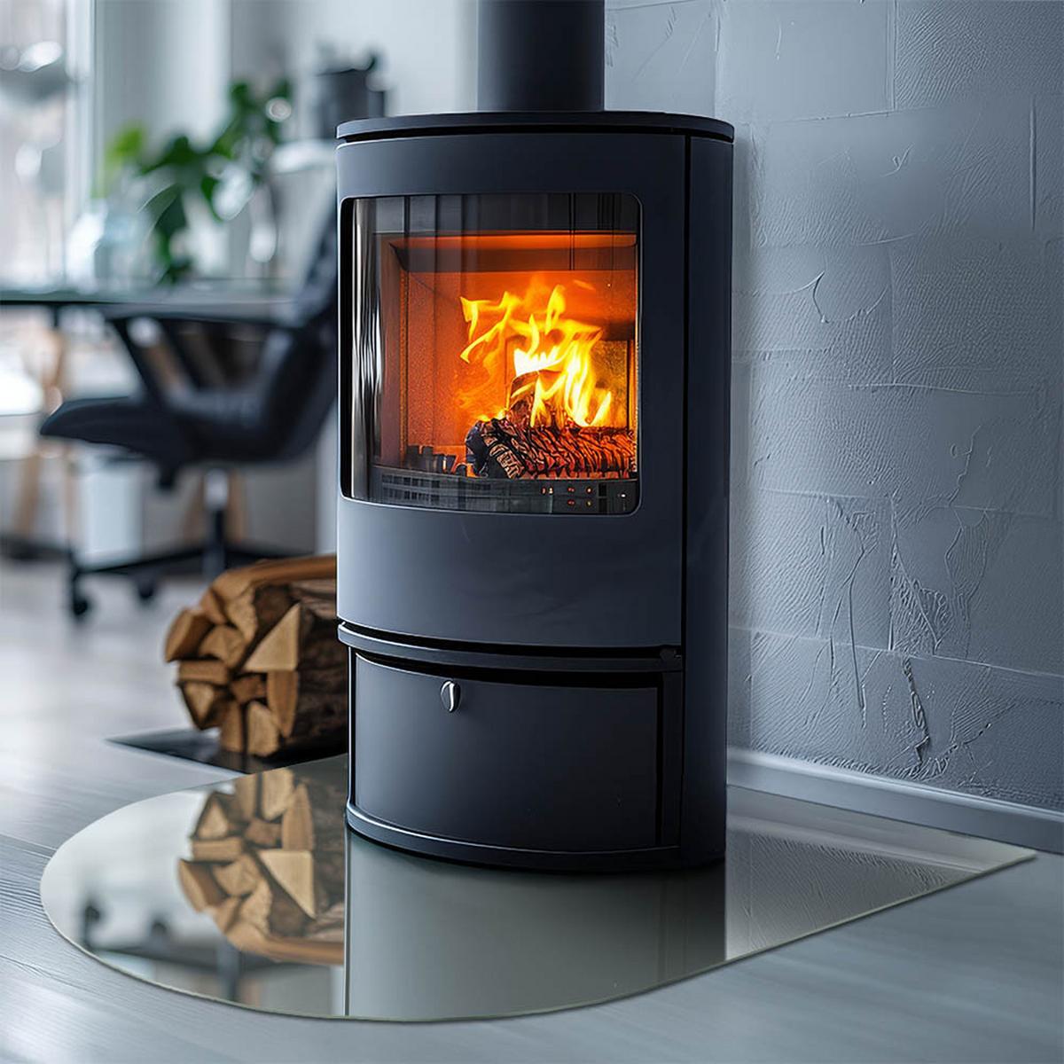 GLASPLATTE für Kamin 80x70 cm - Grün, Glas (80/70/0.4cm) - TULUP