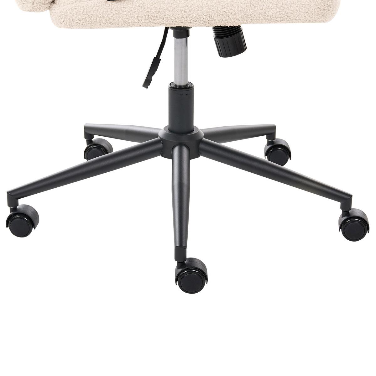 SCHREIBTISCHSTUHL Bouclé Hellbeige Catlin - Beige, Textil (64/80/68cm) - Beliani