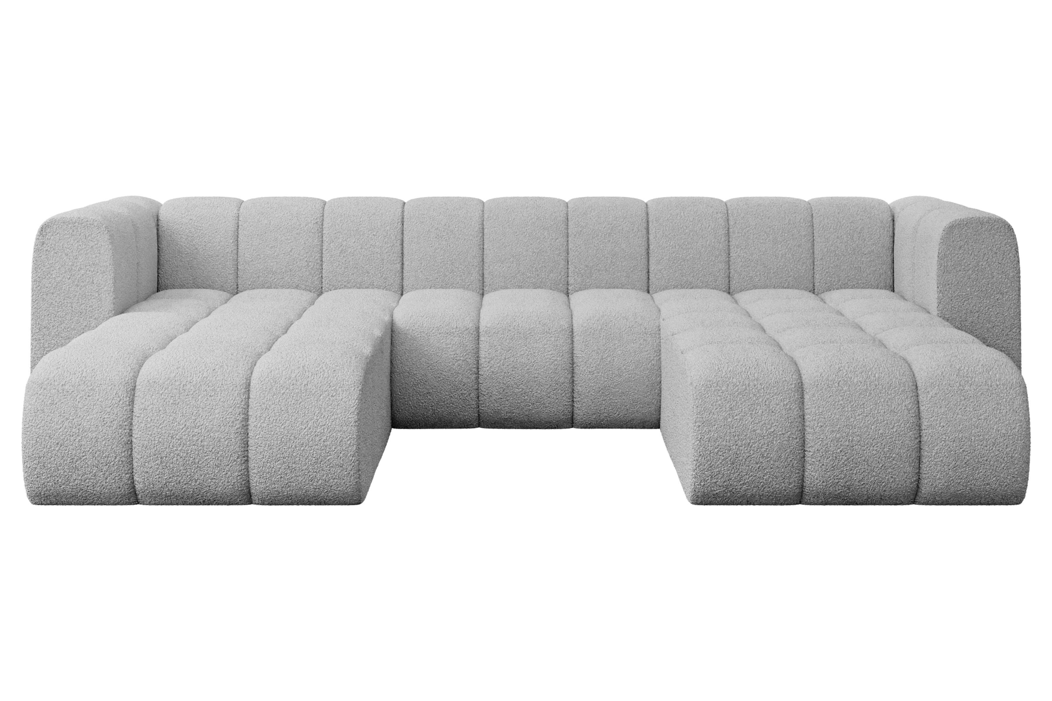 WOHNLANDSCHAFT modulares Sofa Joren-U1 - 319x177x70 cm Hellgrau - Hellgrau, Holzwerkstoff/Textil (319/70/177cm) - ALTDECOR