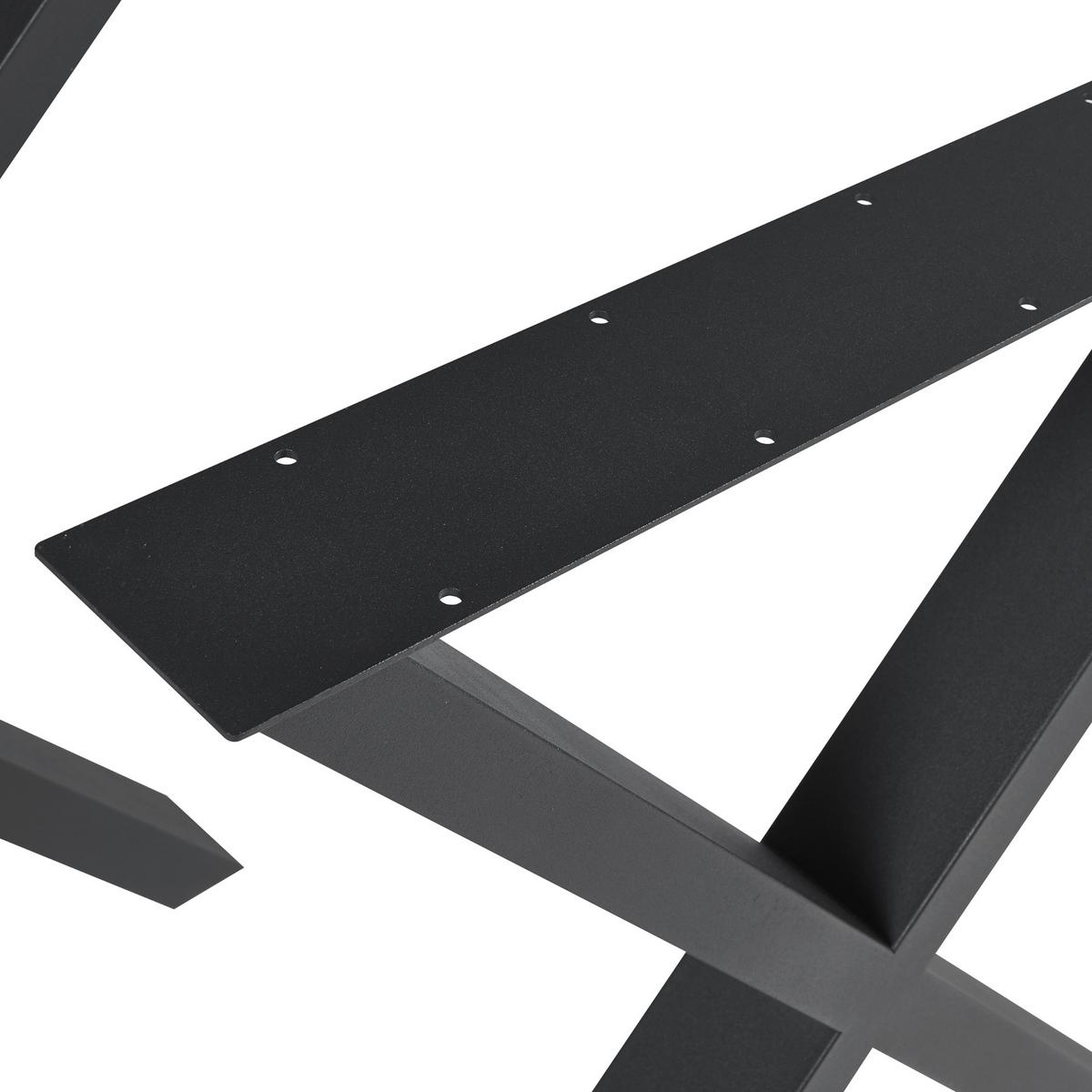 TISCHGESTELL-SET 2 TLG. Greith - Schwarz, Metall (79/72/10cm) - [en.casa]