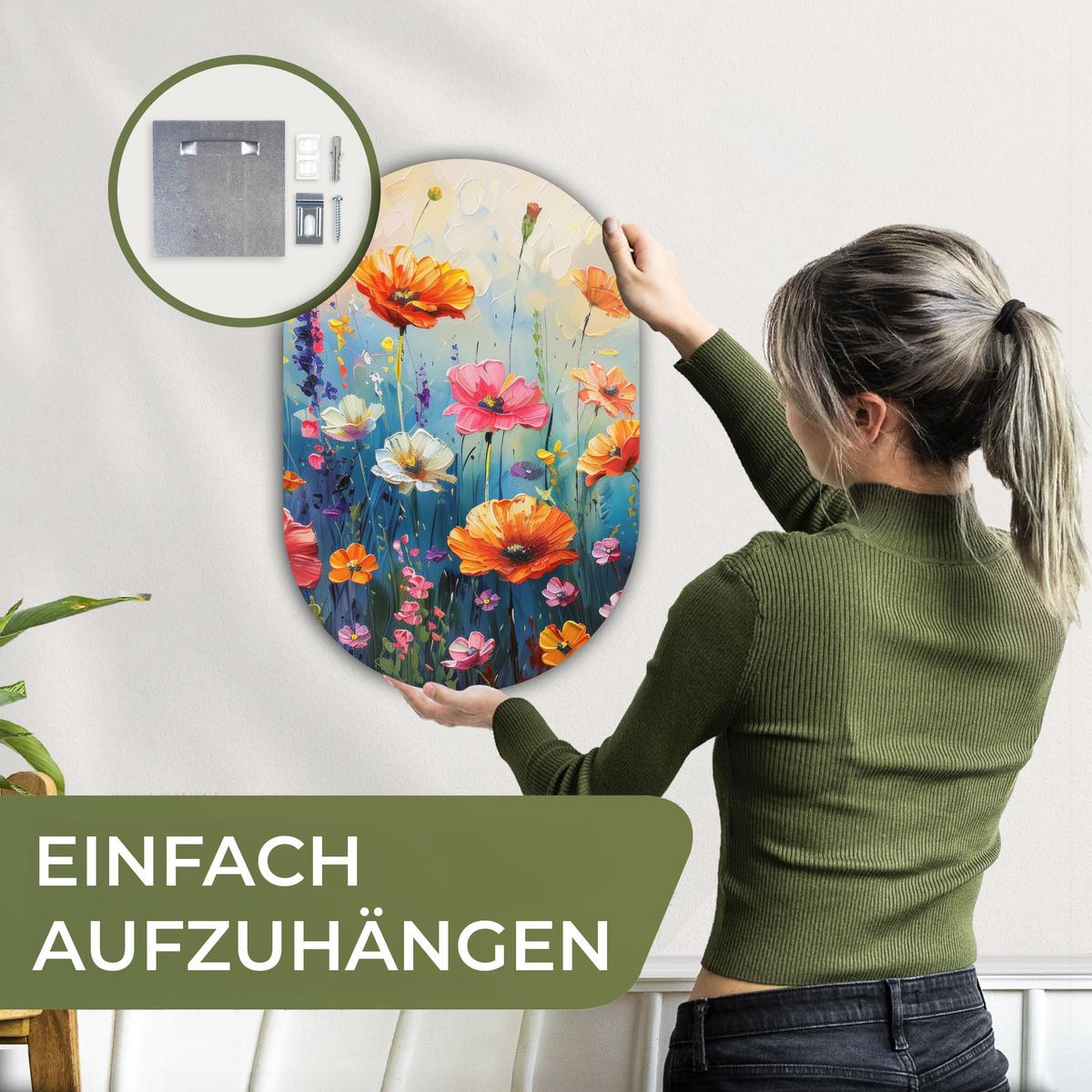 WANDBILD Blumen - Natur - Aquarell - Kunst Deko Wohnzimmer 40x60 cm - Multicolor, Kunststoff (40/60cm) - MuchoWow
