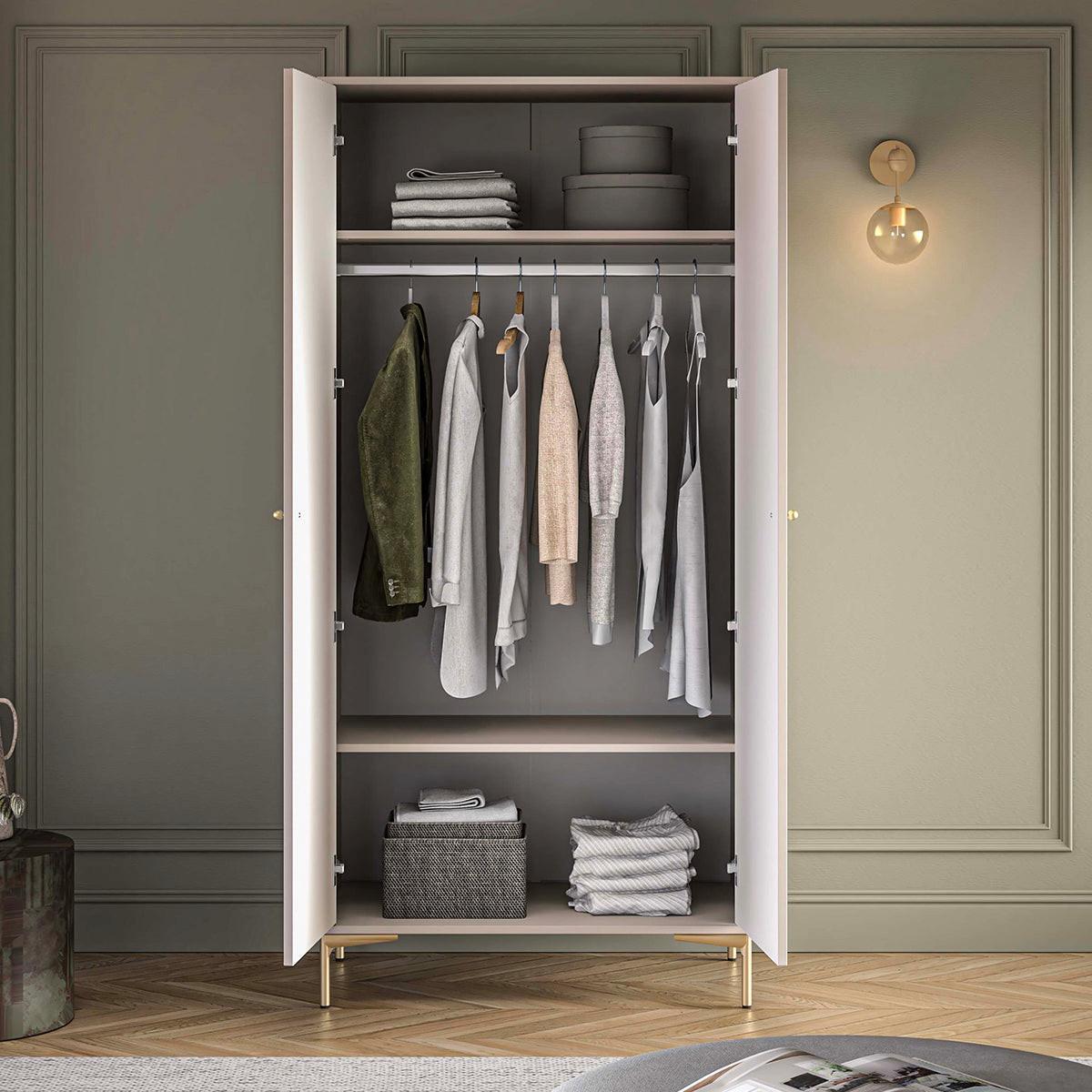 KLEIDERSCHRANK 2 Türen Sélène Kaschmir - Kaschmir, Holzwerkstoff (89/190/53cm) - Petits-meubles