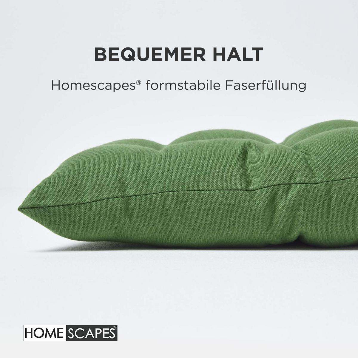 BANKAUFLAGE 2-Sitzer olivgrün 108/42/5 cm - Dunkelgrün, Textil (108/42/5cm) - Homescapes