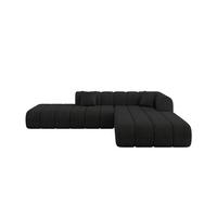 ECKSOFA Ottomane Rechts BILA-L 289x176x71 Schwarz Samt - Schwarz, Holzwerkstoff/Kunststoff (289/176cm) - ALTDECOR