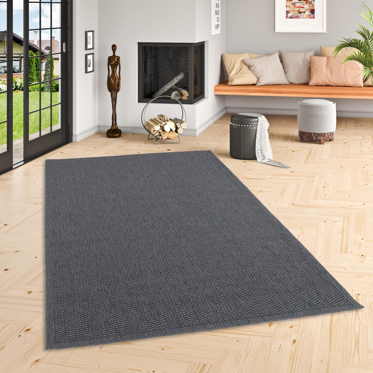IN & OUTDOOR TEPPICH MARBELLA BORDÜRE - Anthrazit, Textil (140/200cm) - Pergamon