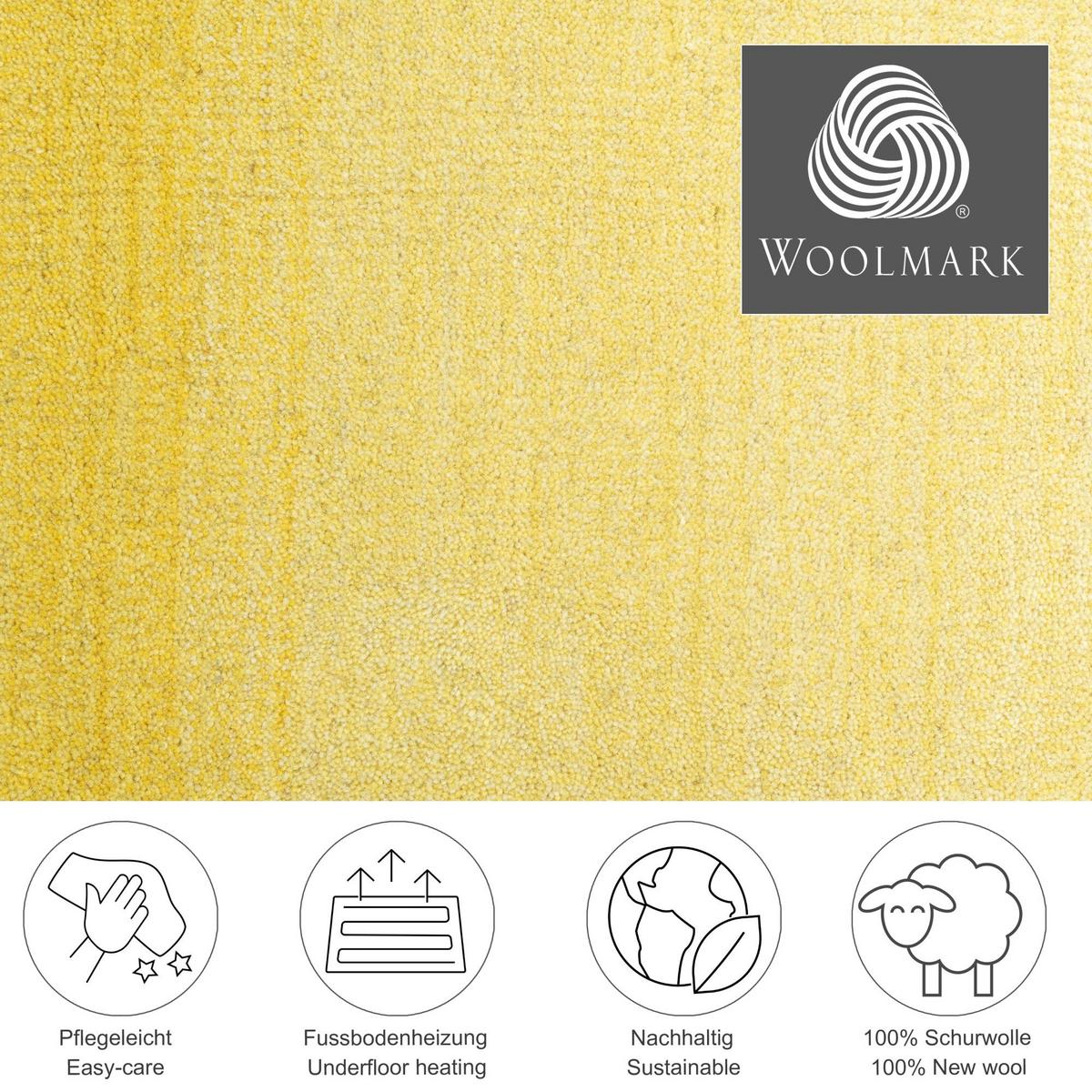 TUFTTEPPICH Wool Comfort 140x200 cm - Gelb, Textil (140/200cm) - THEKO