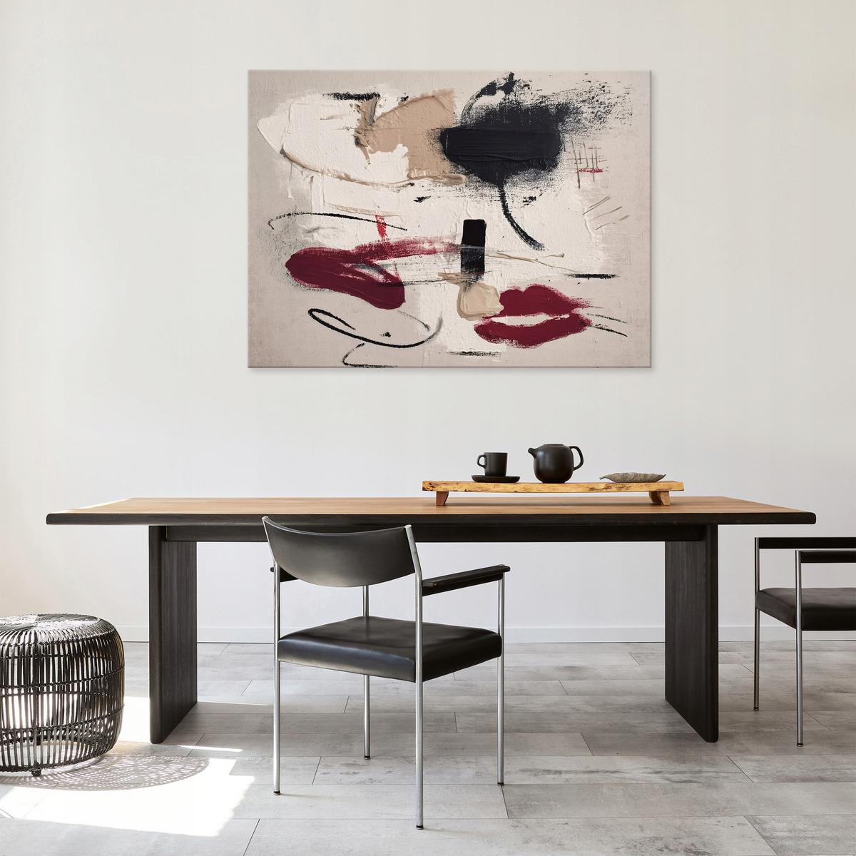 LEINWANDBILD Abstrakt Morceau Beige 100x70 cm - Multicolor, Holzwerkstoff (100/70cm) - Wallarena