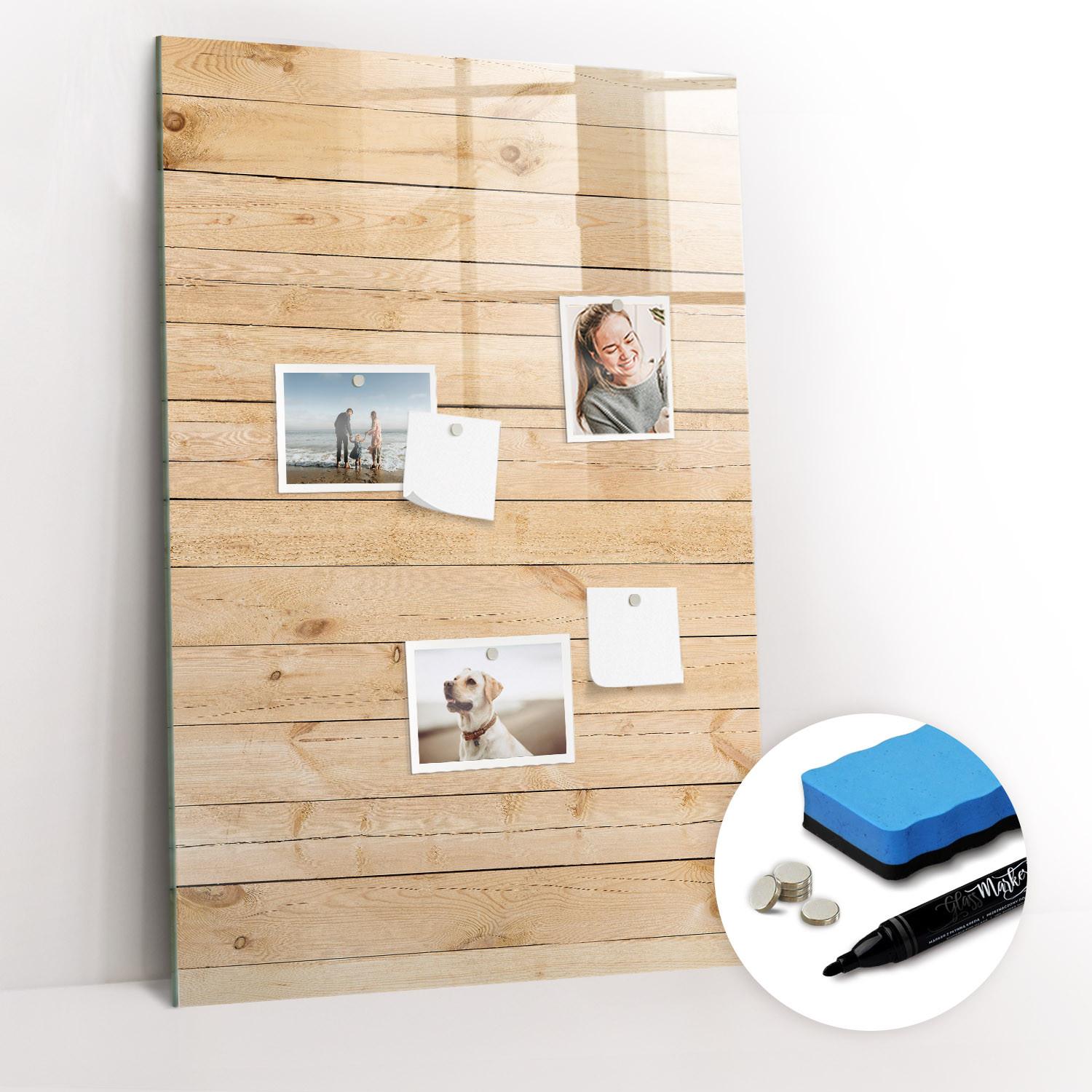 MAGNETTAFEL 90x60 Leuchttafeln - Hellbraun, Glas (90/60/0.4cm) - TULUP