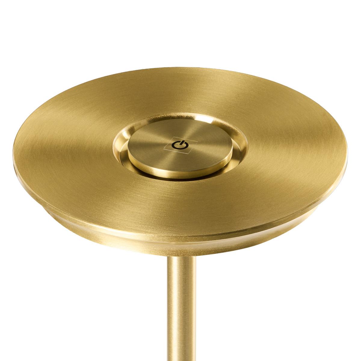 KABELLOSE LED Tischlampe mit Dimmer Metall Gold Mago - Goldfarben, Metall (13/13/28cm) - Beliani
