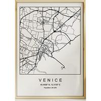 POSTER Venedig Minimalistische Stadtplanen A3 Rahmenlos - Klar, Papier (29.7/5/42cm) - Nacnic