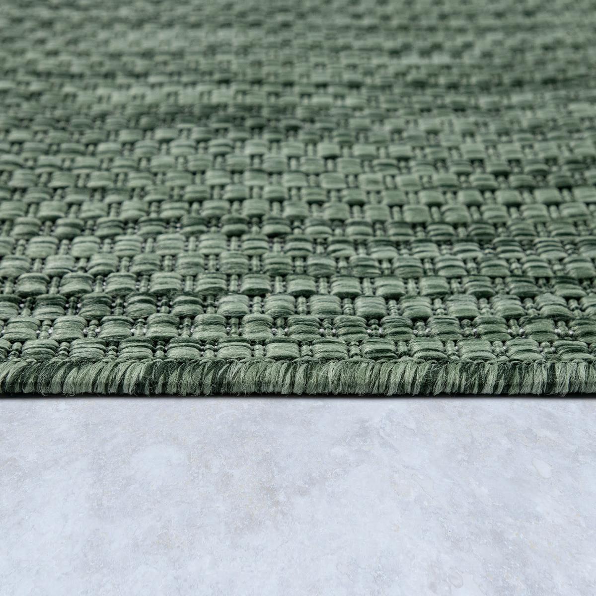 FLACHWEBTEPPICH, einfarbig, aus Polypropylen, Grün, 80 x 150 cm - Grün, Textil (150/80cm) - KADIMA DESIGN