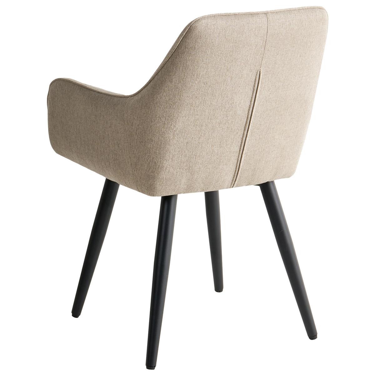 ESSZIMMERSTUHL 2er Set Kunstleinen Beige Tirano - Beige, Textil/Metall (56/83/64cm) - Beliani