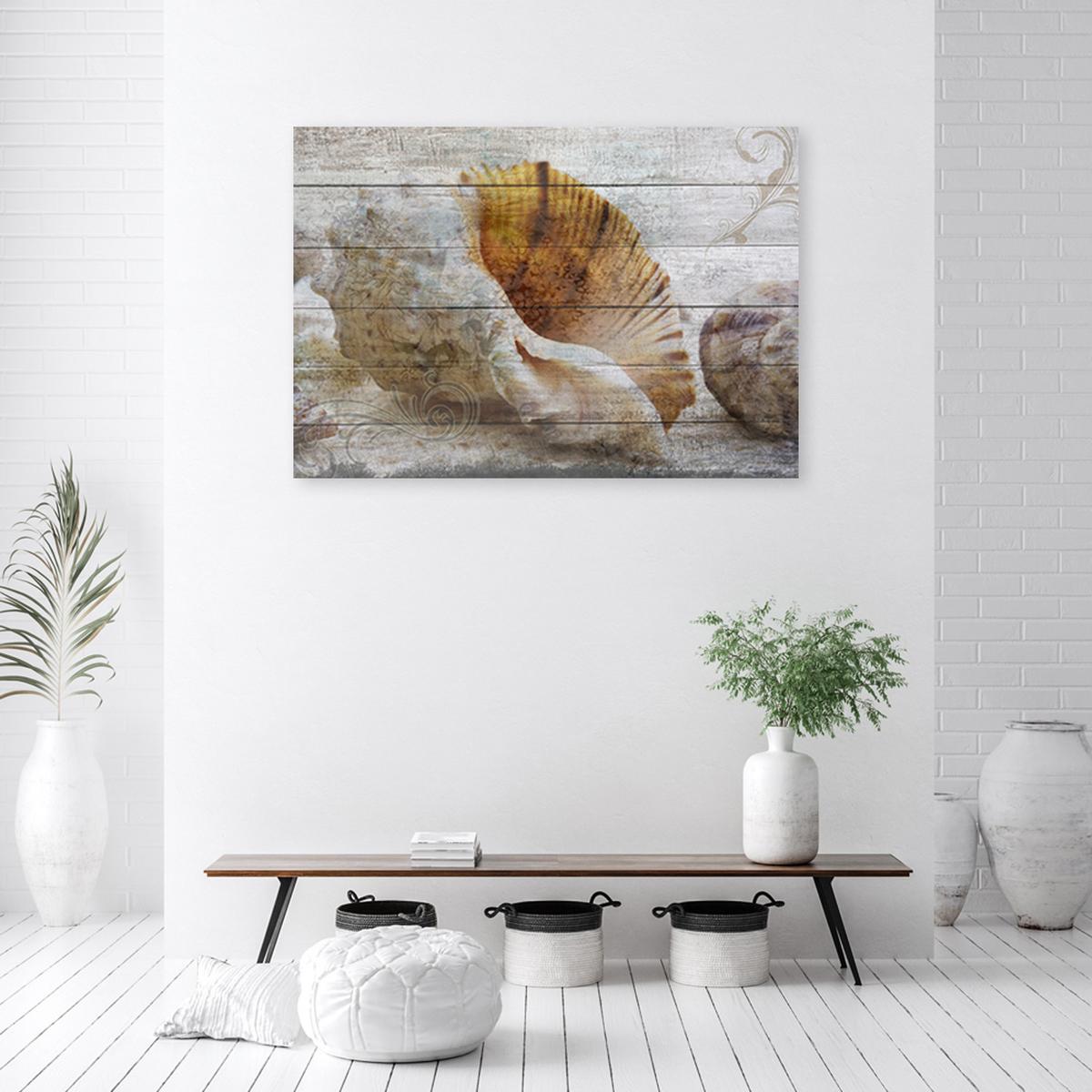 WANDBILD muscheln vintage stil - Beige, Textil (60/40cm) - Feeby
