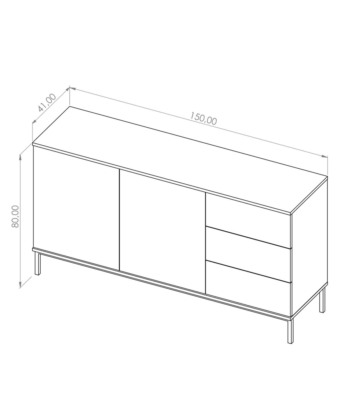 SIDEBOARD Queba 2T 3S Schwarz 150/80/41 cm – mit Schubladen und viel Stauraum - Schwarz, Holzwerkstoff (150/80/41cm) - AX Living